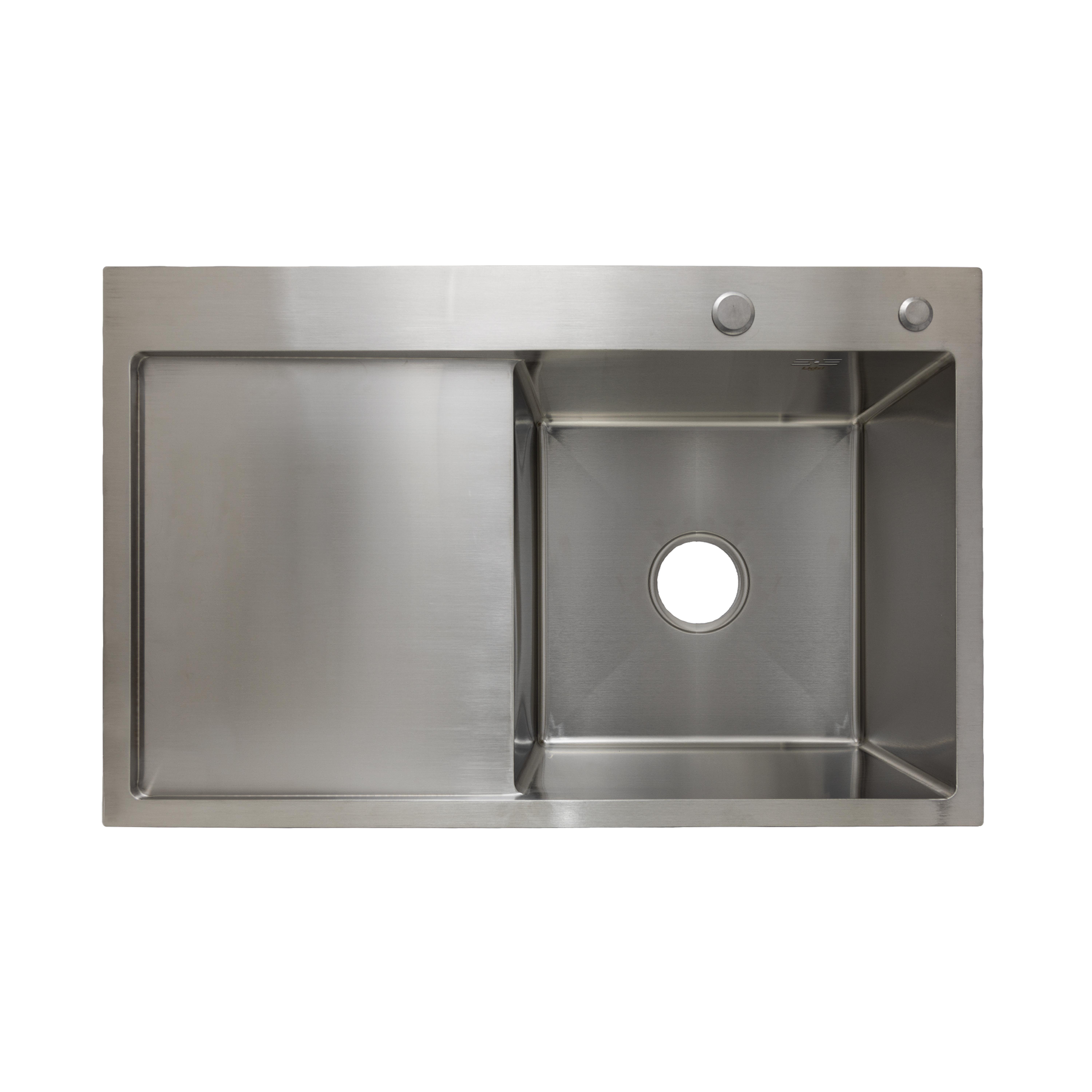 Мойка для кухни Lidz Handmade H7849L крыло слева интегрированная 3,0/1,0 мм Brushed Steel (LDH7849BRUL45592)