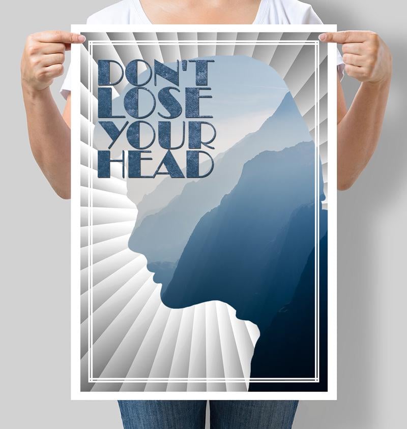 Постер мотивирующий "Don't lose your head" 42х60 см (М105)