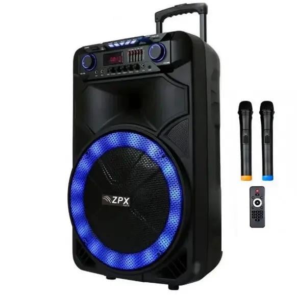 Акустическая система ZPX ZXX-1011 с 2 микрофонами и пультом 800 Вт RGB подсветка Черный (2671119185)