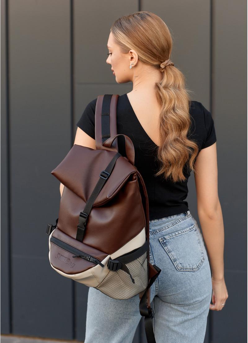 Рюкзак женский Sambag Rene Double 37х31х14 см Шоколадный (27151120r)
