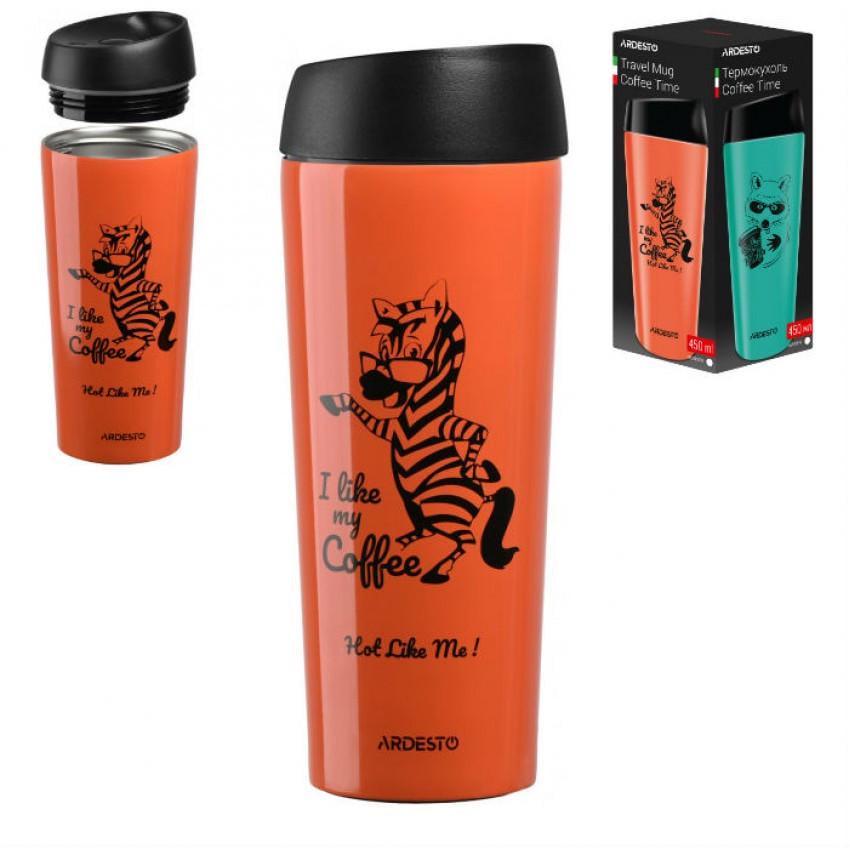 Термочашка Coffee time Zebra Ardesto AR2645DTO 450 мл (1281663708) - фото 2 Термочашка Coffee time Zebra Ardesto AR2645DTO 450 мл (1281663708) - фото 2