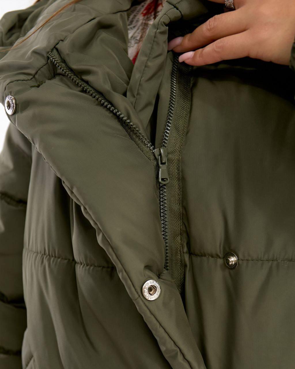 Куртка женская зимняя/демисезонная Зефирка до -15°C L-XL Оливковый (OV-596OL-L-XL) - фото 4 Куртка женская зимняя/демисезонная Зефирка до -15°C L-XL Оливковый (OV-596OL-L-XL) - фото 4