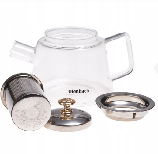 Заварник Ofenbach стекло/нержавеющая сталь со съемным ситечком 1100 мл (100617L) - фото 3 Заварник Ofenbach стекло/нержавеющая сталь со съемным ситечком 1100 мл (100617L) - фото 3