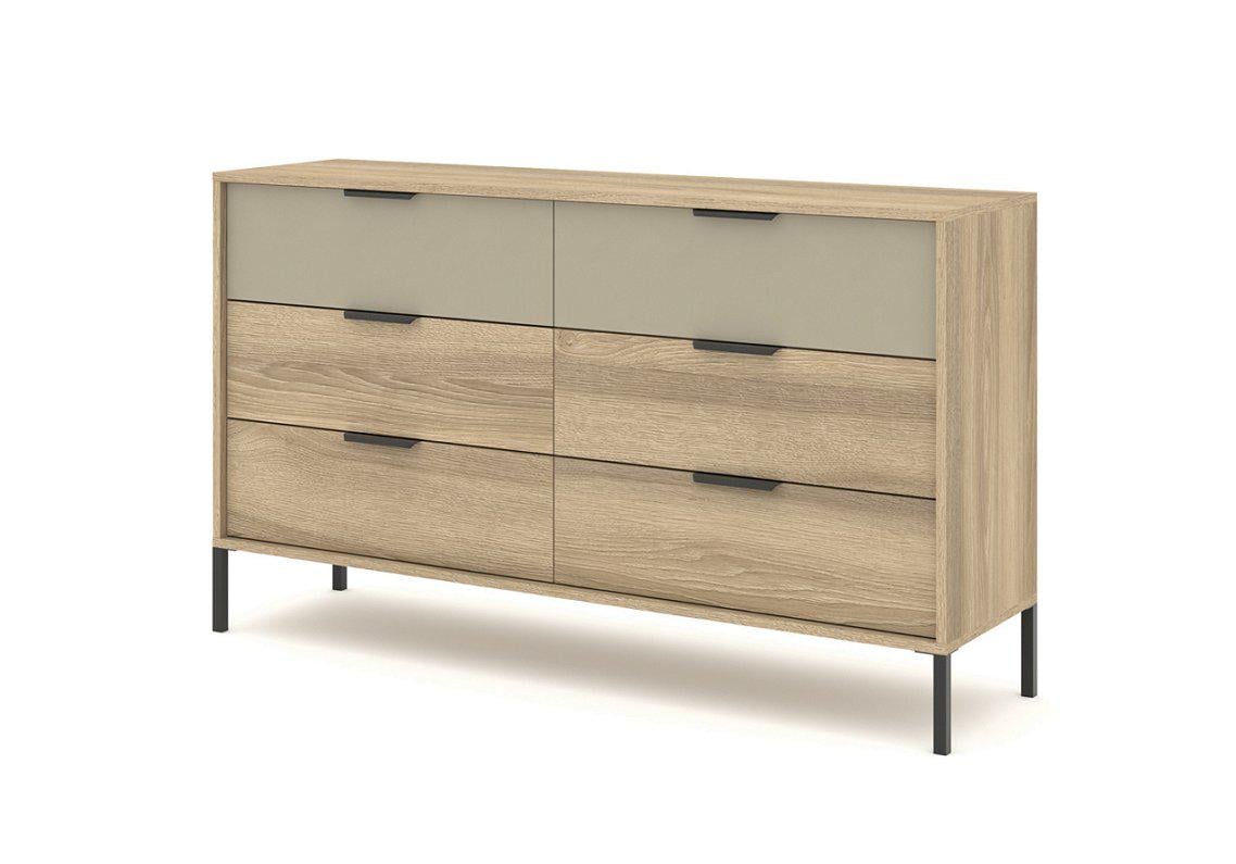 Комод Perfect Home Letto 6S/153 с 6 ящиками Дуб терра темный/Серый каменный (PFH-092037)