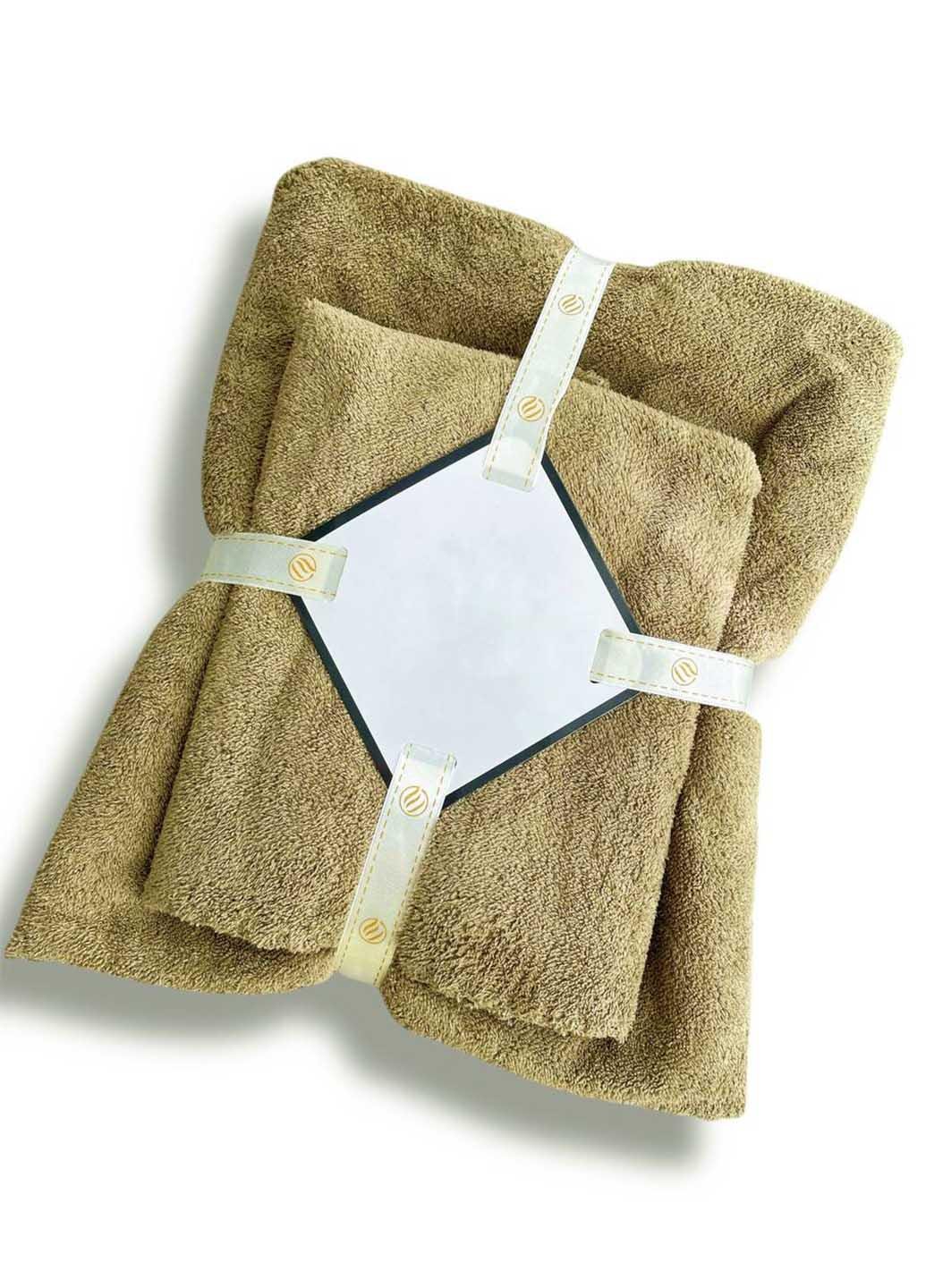 Комплект однотонных полотенец микрофибра 2 шт. (21-3) - фото 1