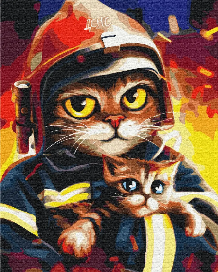 Картина за номерами BrushMe Котик ДСНС Маріанна Пащук 40х50 см (BS53236)