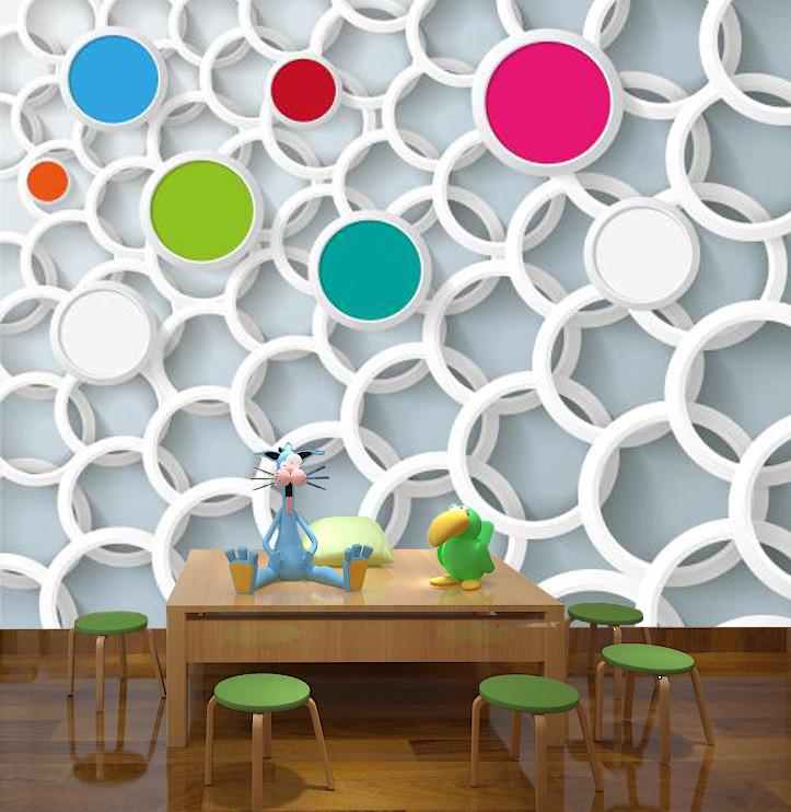 Фотошпалери, що миються флізелінові 3D для спальні/зали/кухні Багато кіл