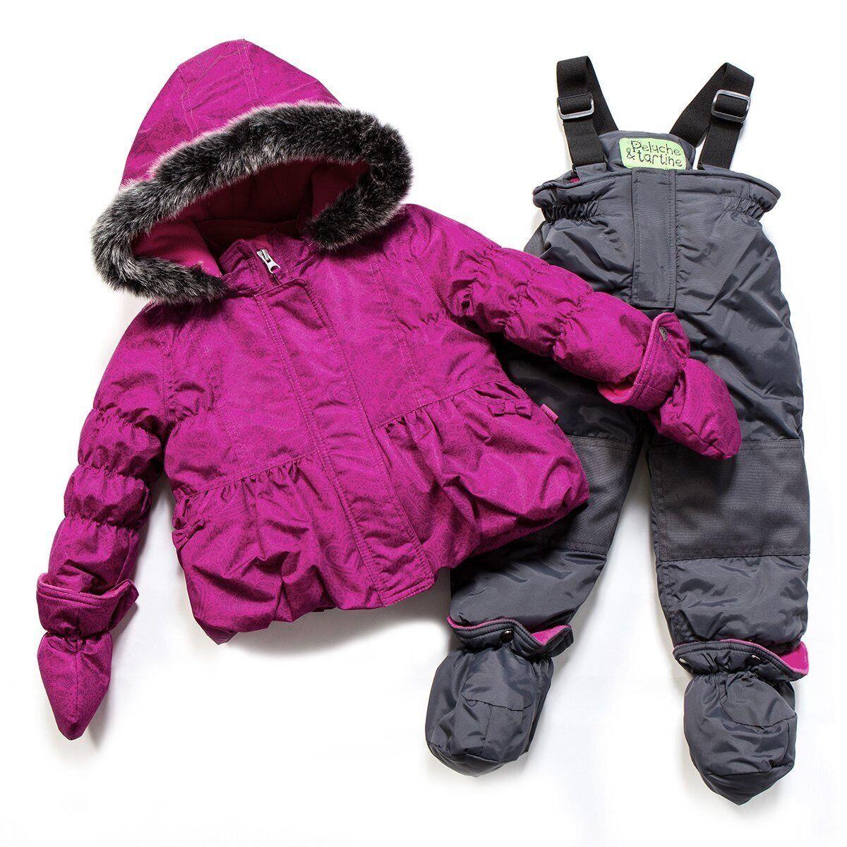 Детский зимний комплект для девочки Peluche&Tartine F17M16BF 82-90 см Фиолетовый (F17M16BF-Magenta_Smokeygrey-18m)