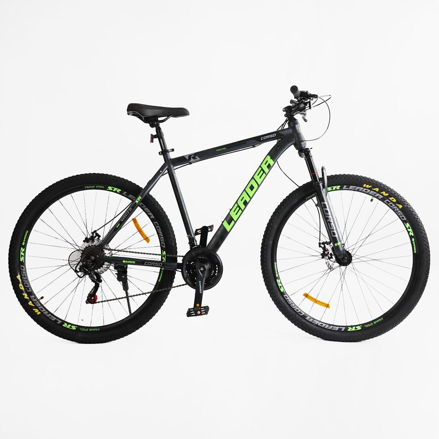 Велосипед горный Corso Leader 29" рама 21" Черно-зеленый