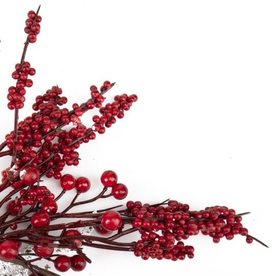 Вінок новорічний для декору Стиглі зимові ягоди з пластику 56х23 см Біло-червоний (150-81-2010-147) - фото 2 Вінок новорічний для декору Стиглі зимові ягоди з пластику 56х23 см Біло-червоний (150-81-2010-147) - фото 2