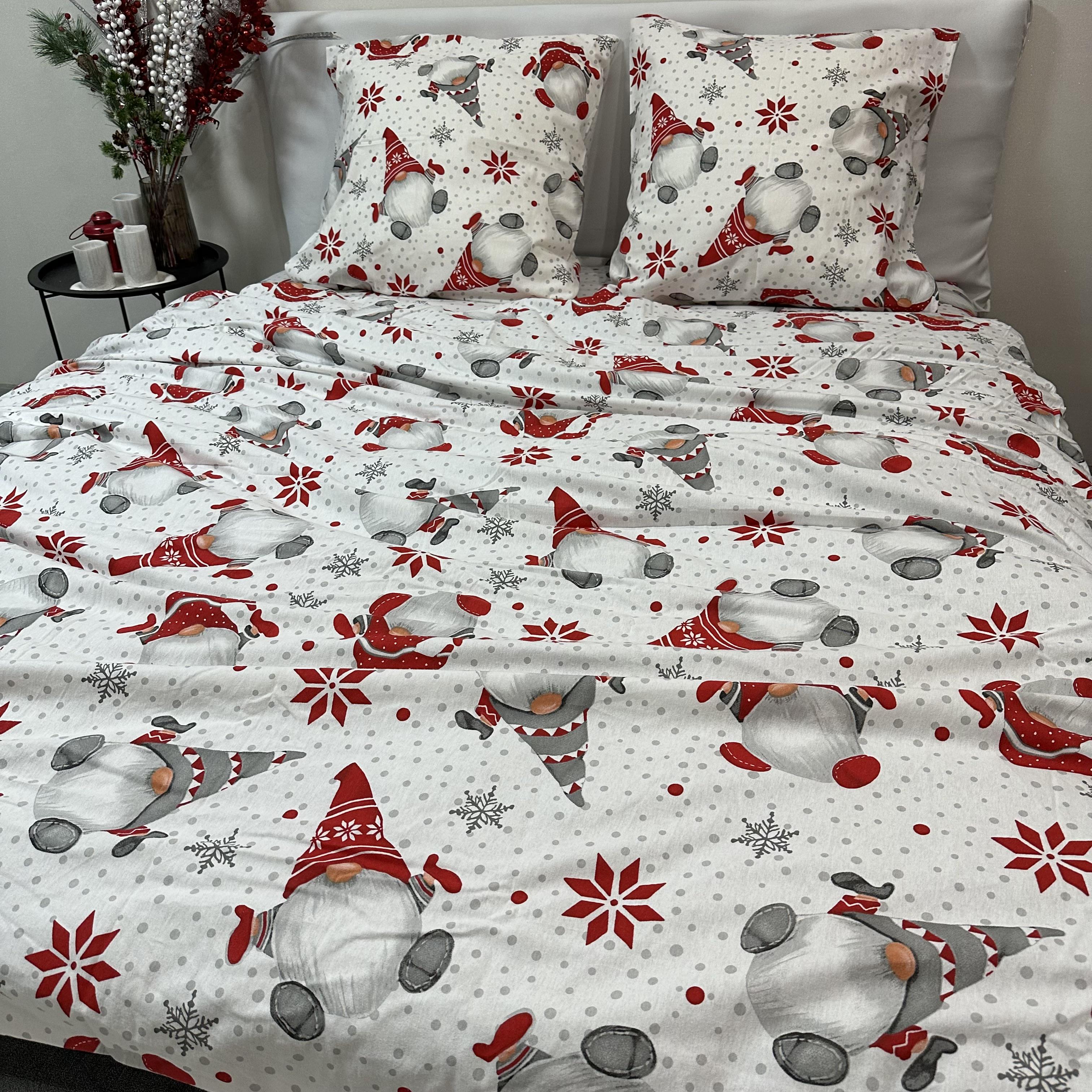 Комплект постільної білизни байкова Зимовий євро Білий (байка 9-3) - фото 5 Комплект постільної білизни байкова Зимовий євро Білий (байка 9-3) - фото 5