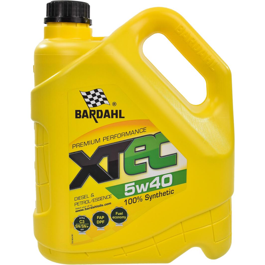 Моторна олива Bardahl XTEC 5W40 SN/CF C3 MB 229.51/229.31/226.5 VW 502.00/505.00/505.01 RN0700/RN0710 4 л (36342) - фото 1