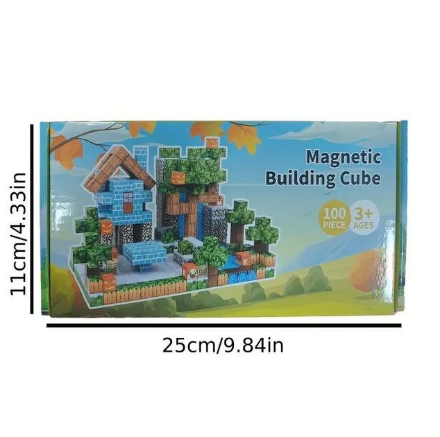 Конструктор магнітний Minecraft Будинок в саду з водоспадом 100 кубиків - фото 3 Конструктор магнітний Minecraft Будинок в саду з водоспадом 100 кубиків - фото 3