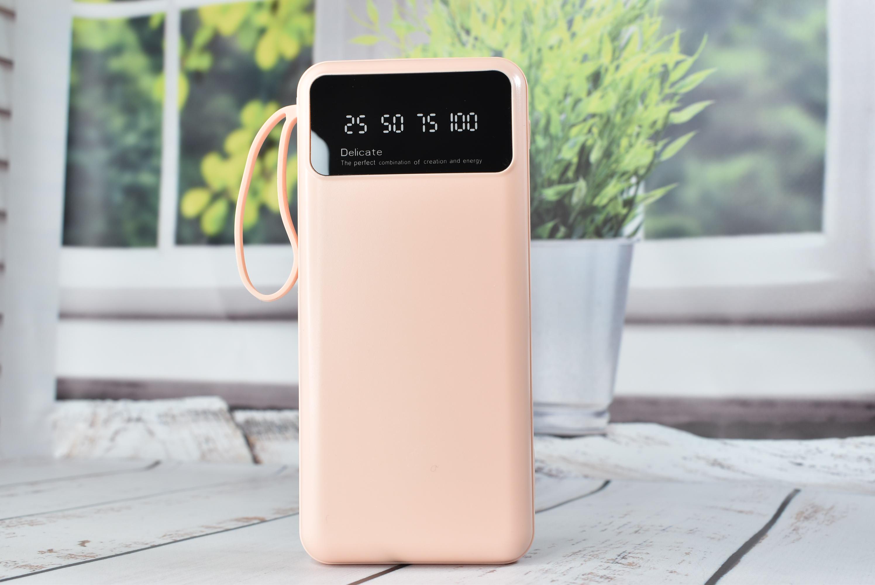 Повербанк KJ-С20 20000 mAh 5В с фонариком Pink