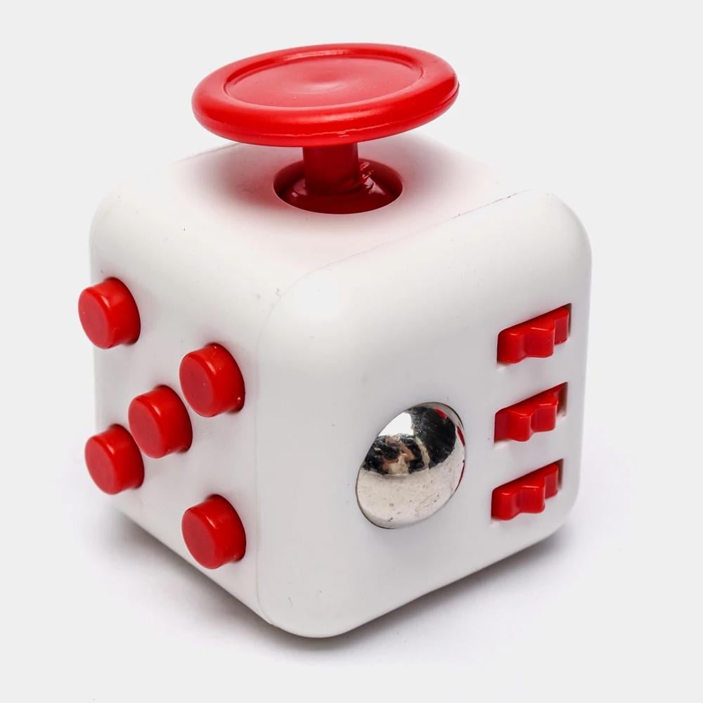 Фиджет-кубик антистресс с кнопками для развития моторики 4x3,5x3,5 см Бело-красный Фиджет-кубик антистресс с кнопками для развития моторики 4x3,5x3,5 см Бело-красный