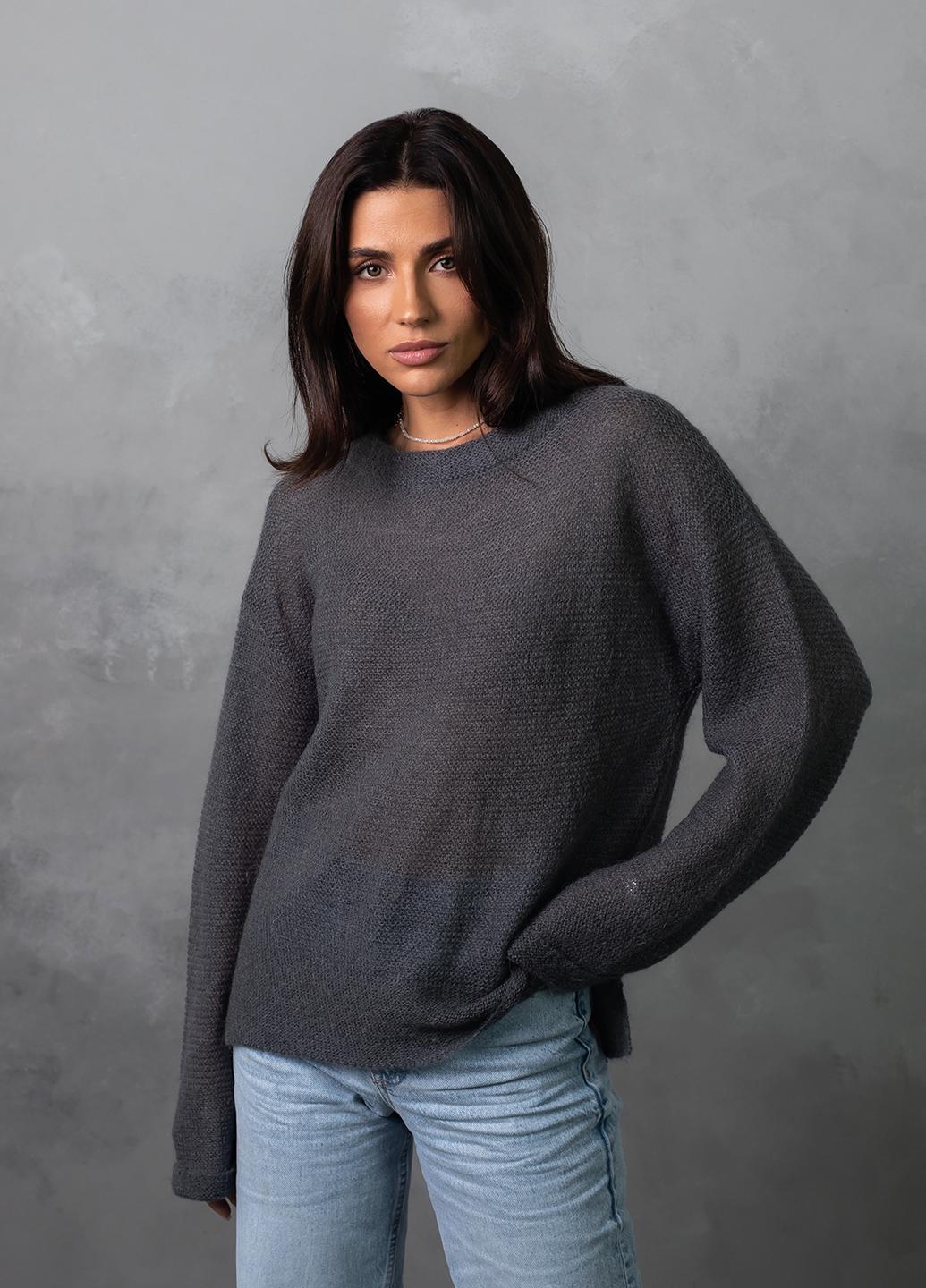 Джемпер женский мохеровый M Серый (Viviami 0144 Сірий)