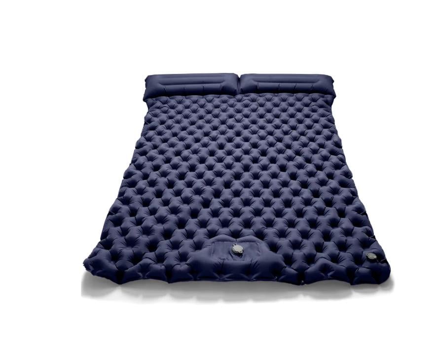 Каремат туристический надувной Adwenture Twin LT-06 двухспальный 190х120 см Темно-синий (33968678)