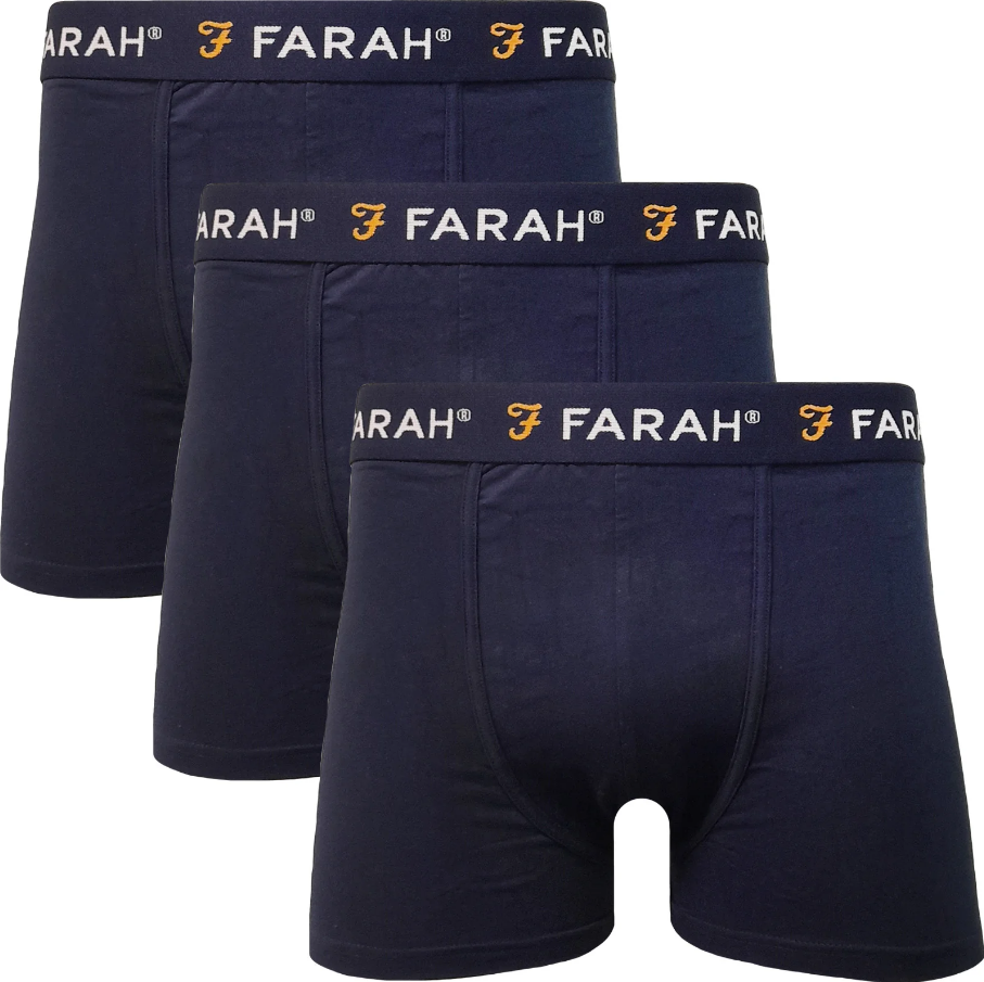 Набор трусов мужских боксеров Farah Underwear Boxer Shorts 3 шт. M Темно-синий (97845641)