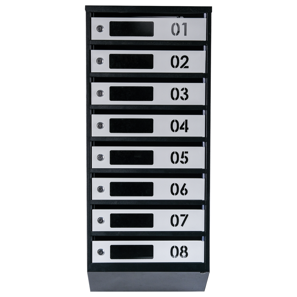 Поштова скринька Галіндустрія ЯП08D на 8 секцій 950x390x200 мм Чорний/Сірий (11551700) - фото 2