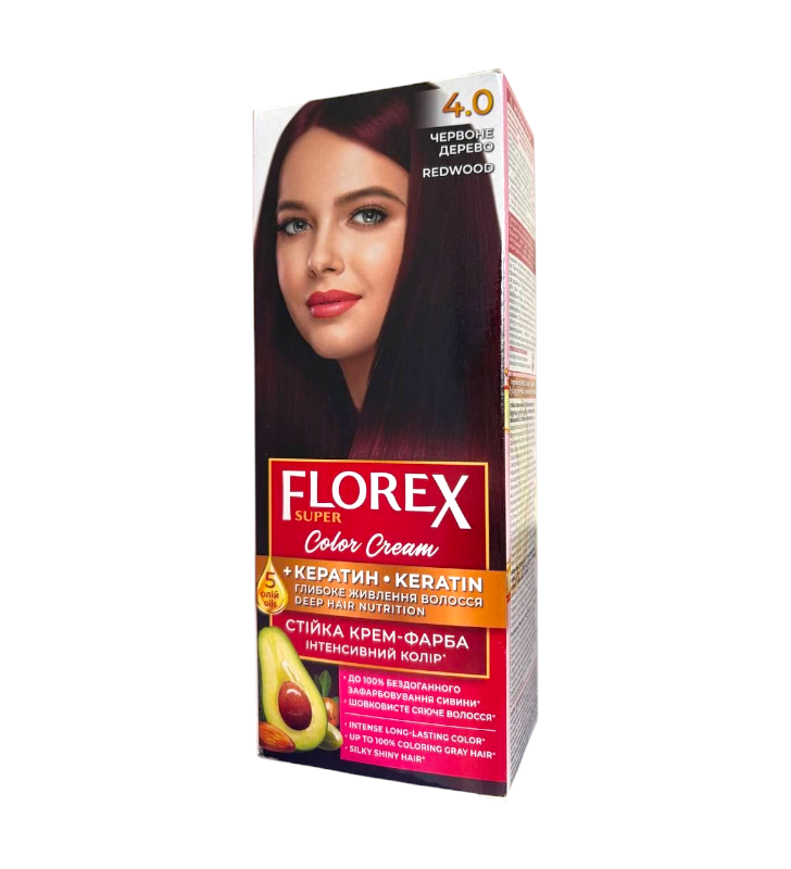 Крем-краска для волос стойкая Florex Super 4.0 Красное дерево