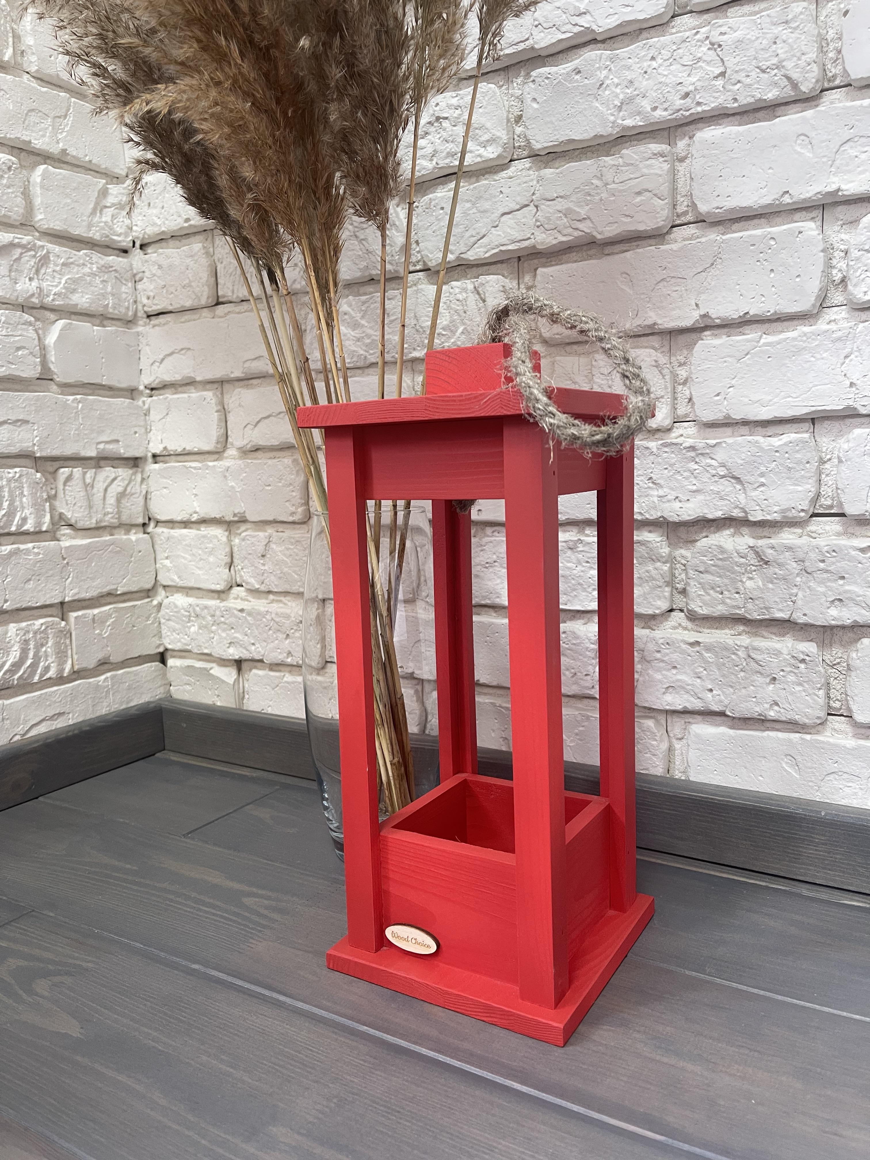 Подсвечник деревянный Wood Choice Фонарь 15х15х35 Красный - фото 2 Подсвечник деревянный Wood Choice Фонарь 15х15х35 Красный - фото 2