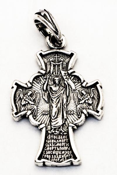 Хрест срібний Світле Христове Воскресіння