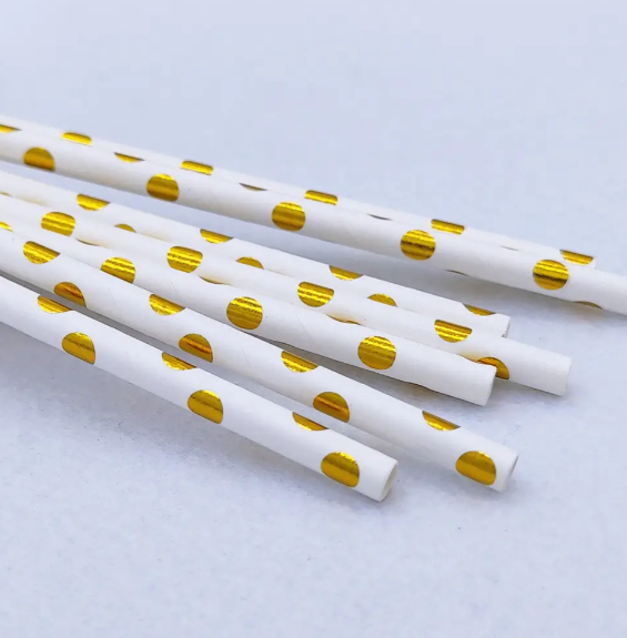 Трубочки коктейльные в горошек 25 шт. 20 см Золотисто-белый (2108/14) - фото 5 Трубочки коктейльные в горошек 25 шт. 20 см Золотисто-белый (2108/14) - фото 5