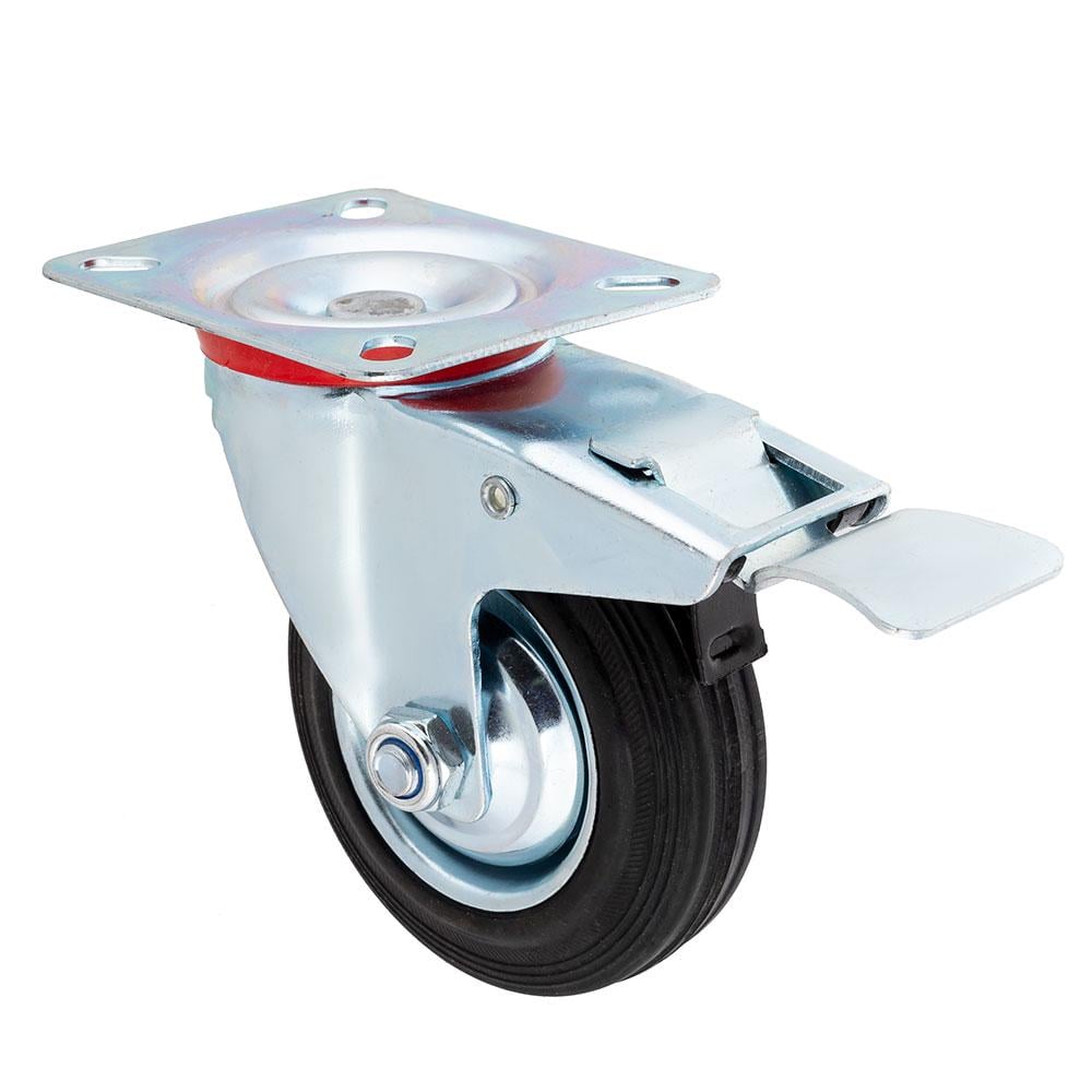 Опора колесная FZB с фиксатором платформа d 125 мм