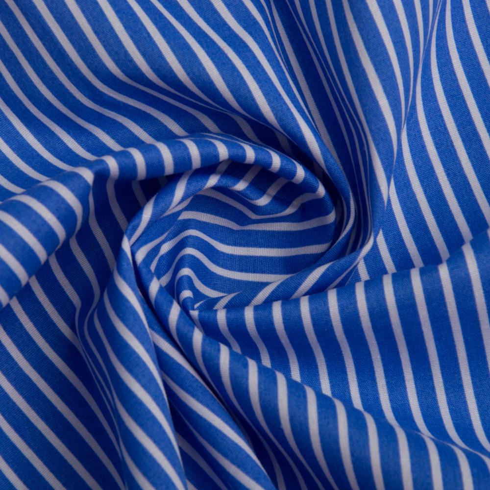 Ткань рубашечная хлопок Полоса Темно-голубой (20863)