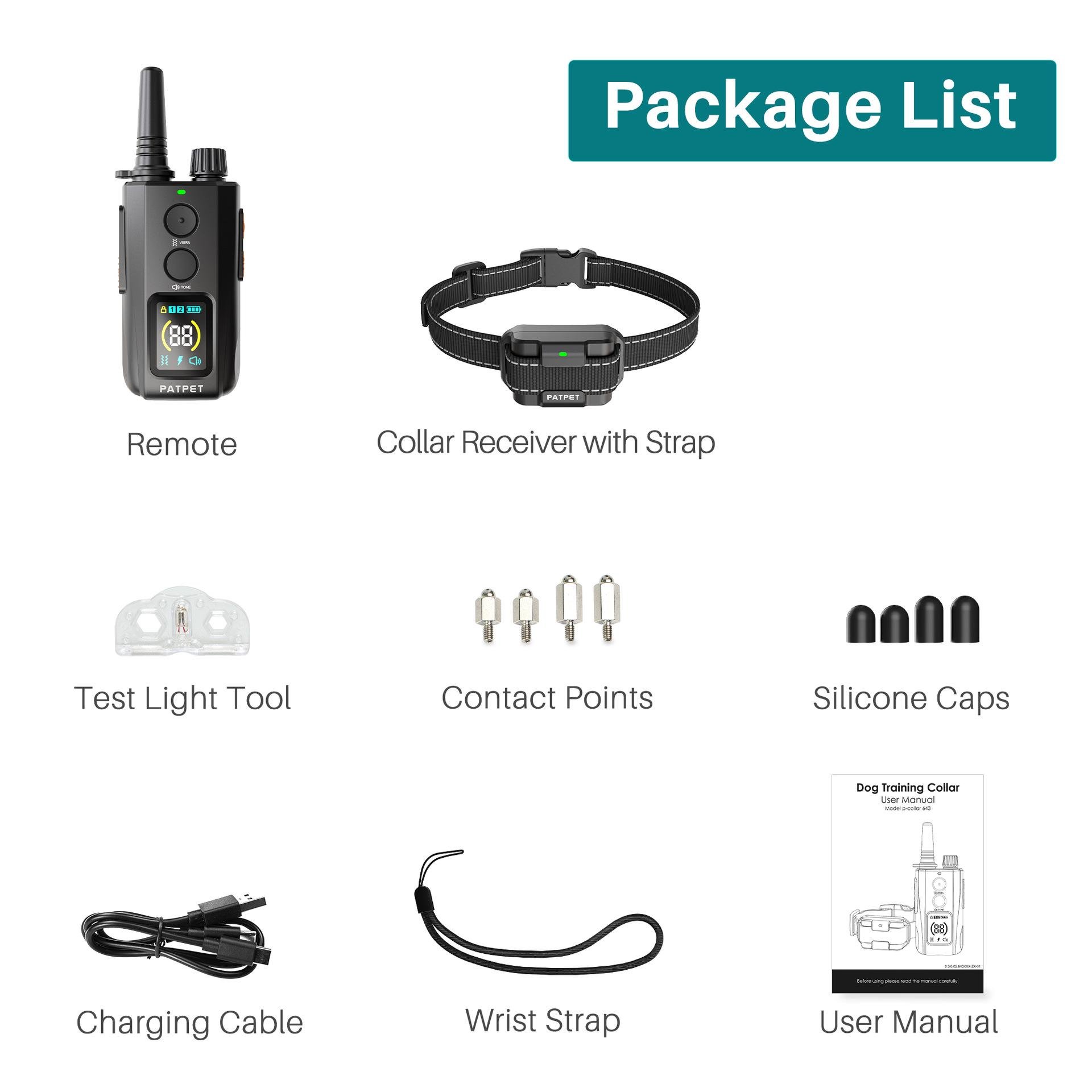 Ошейник для дрессировки собак PatPet 643 с пультом/водонепроницаемый - фото 5 Ошейник для дрессировки собак PatPet 643 с пультом/водонепроницаемый - фото 5