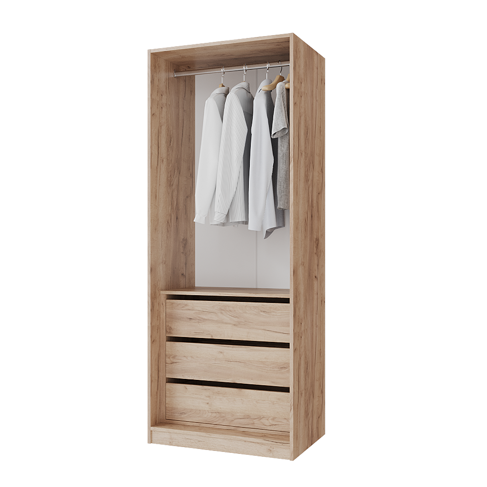 Шафа розпашна з тумбою Меблітренд Чиназес ЧиТ-800 800х500х2050 мм Дуб крафт золотий/Білий (27261812) - фото 2 Шафа розпашна з тумбою Меблітренд Чиназес ЧиТ-800 800х500х2050 мм Дуб крафт золотий/Білий (27261812) - фото 2