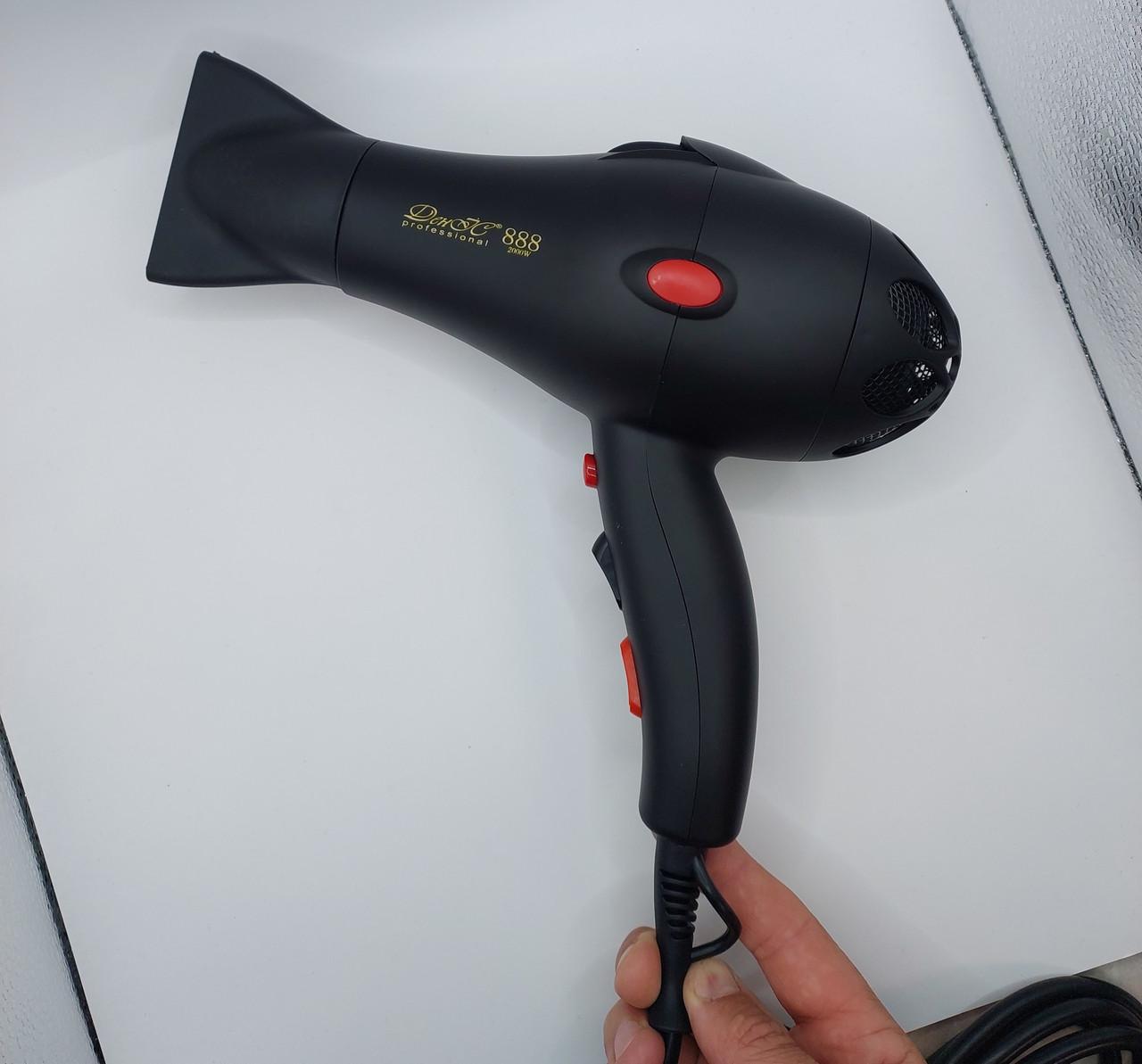 Фен професійний ДенІС professional 888 з 2-ма насадками/дифузор 2000 Вт Black Matt (1453070645) - фото 6 Фен професійний ДенІС professional 888 з 2-ма насадками/дифузор 2000 Вт Black Matt (1453070645) - фото 6