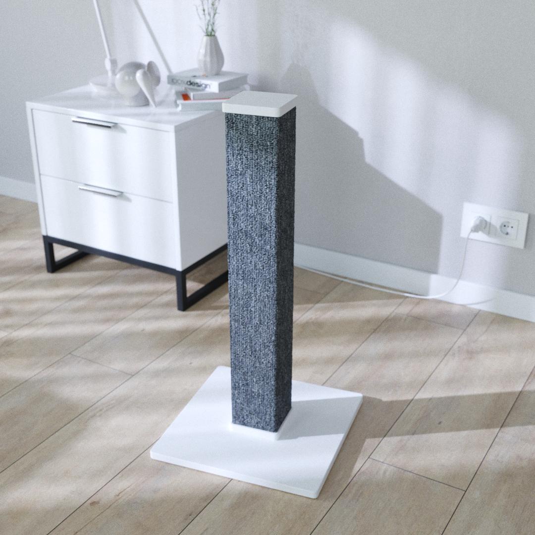 Когтеточка Furry Choice Scratching Tower столбик 35x35x70 см Белый - фото 2