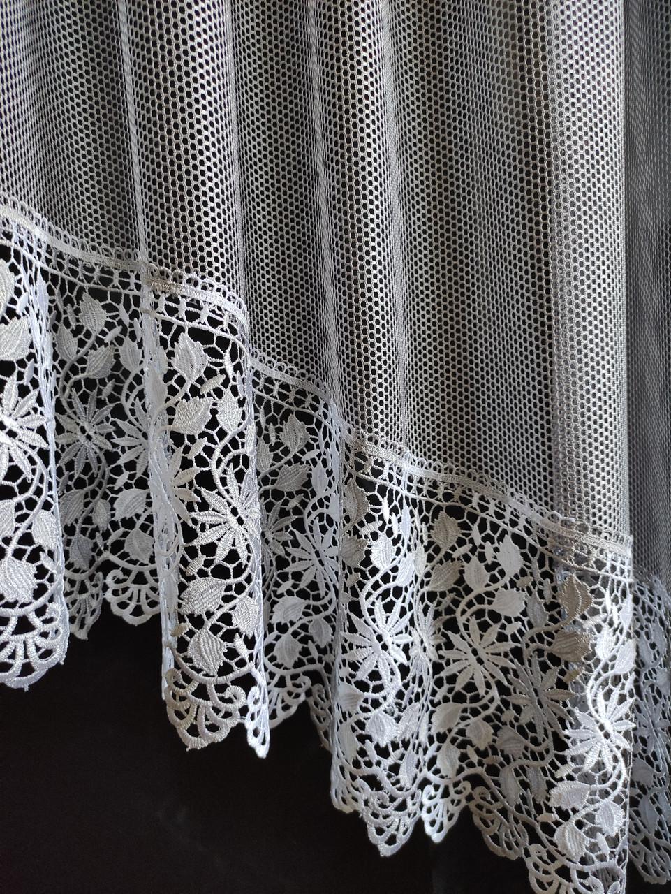 Занавеска аркой Грек с кружевом 320x180 см Серый (а30с-гр2) - фото 2