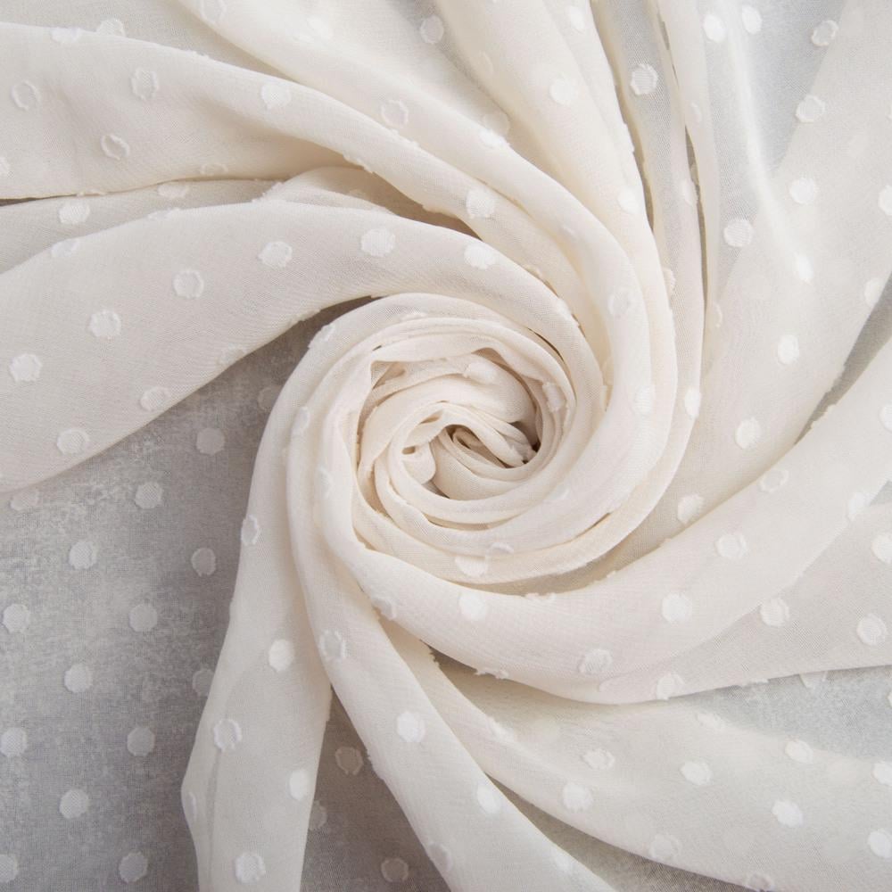 Тканина плательна шифон жакард крем