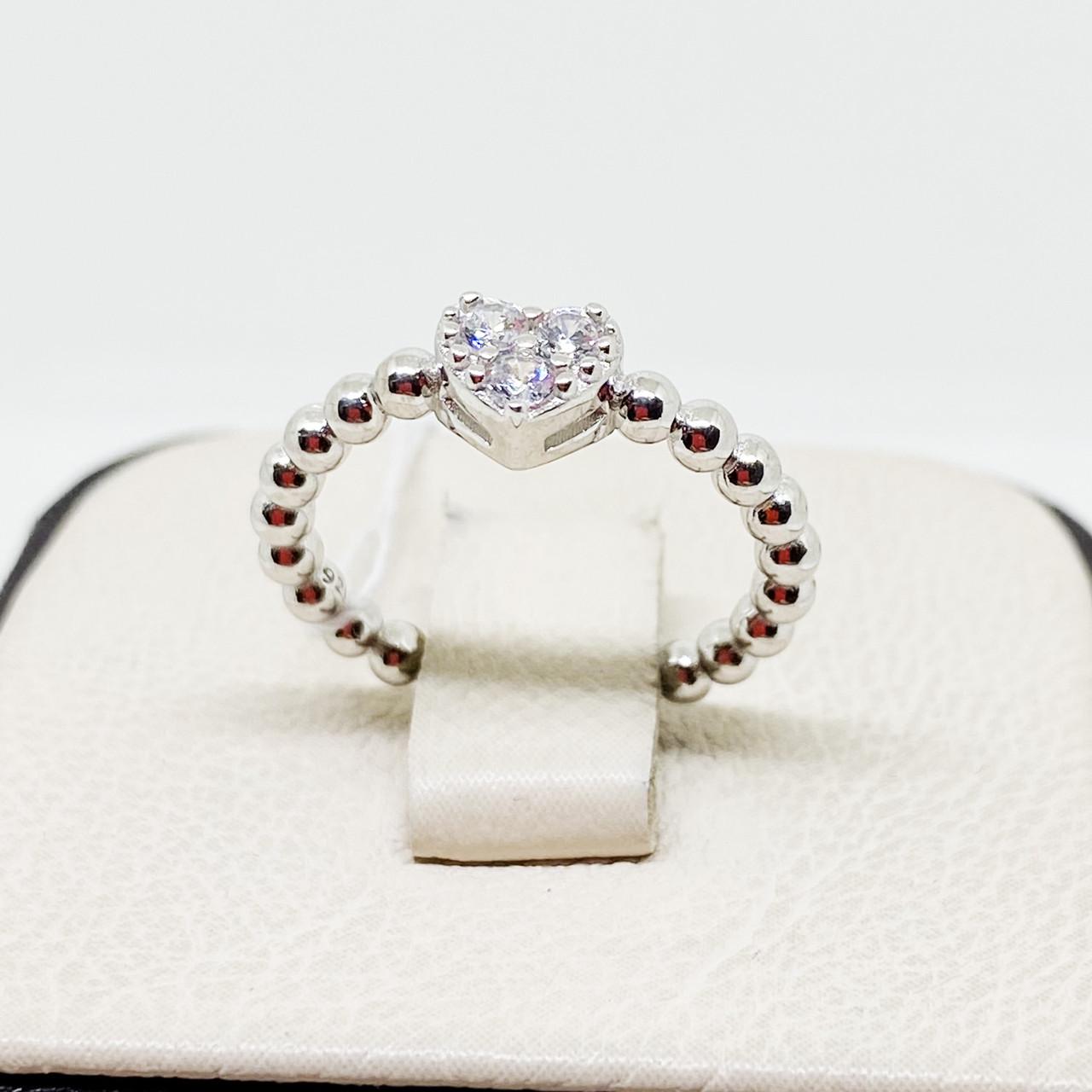 Кольцо серебряное Сердце с кубическим цирконием р. 16,5 2,61 г (1799459877)