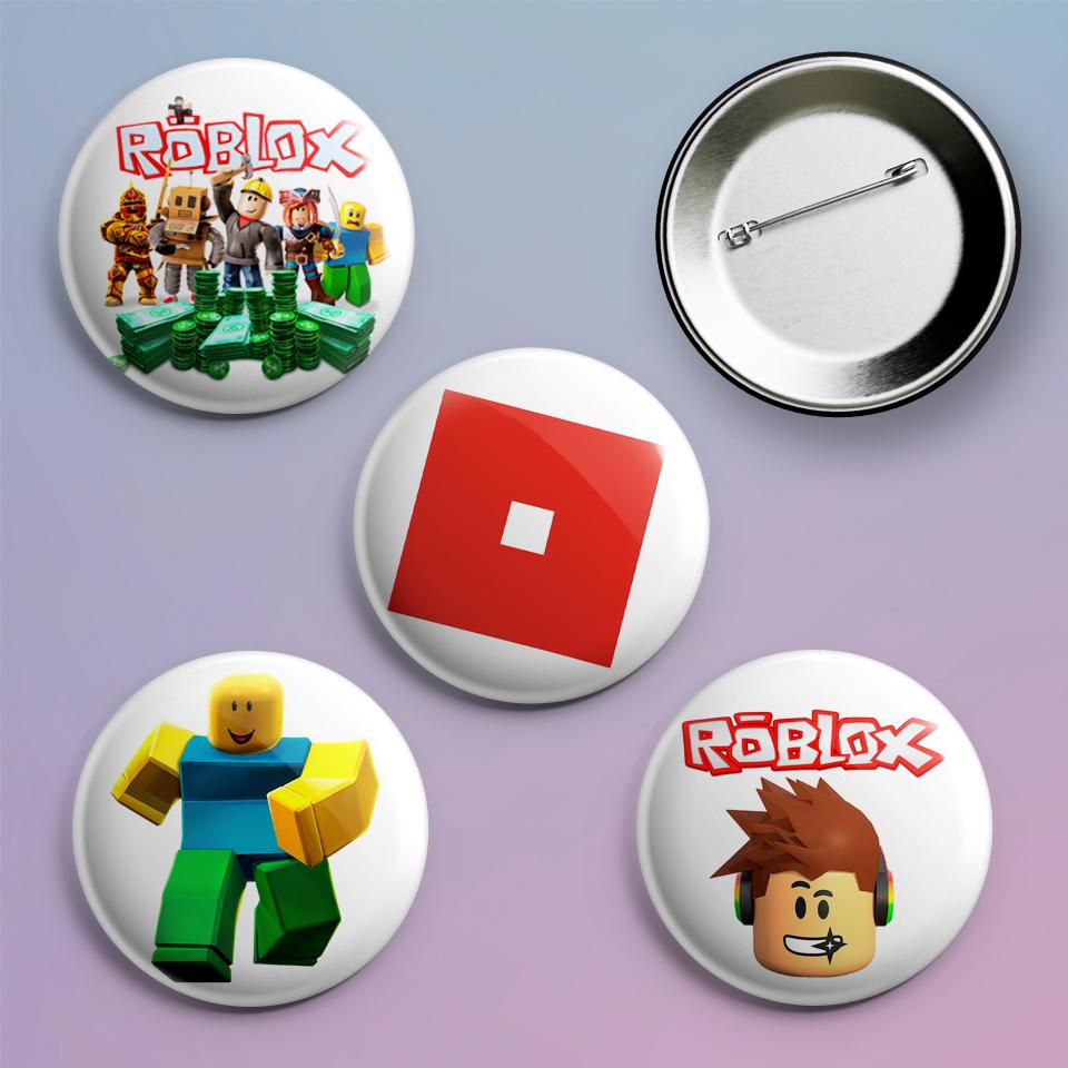 Значки на рюкзак с принтом игры Roblox 4 шт.