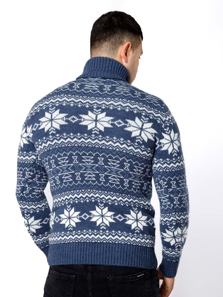 Светр чоловічий ЦБ-00233280 р. 46 Блакитний (SKT000941170) - фото 4