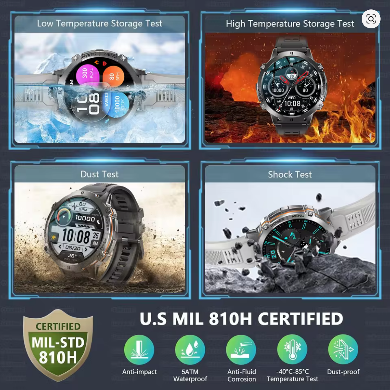 Смарт-годинник Glory Tank X3 Special Edition Black - фото 12