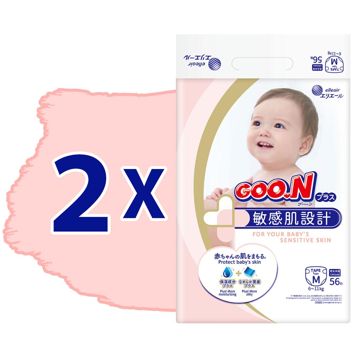 Підгузки для дітей Goo.N Plus M/6-11 кг 112 шт. (22586467) - фото 2