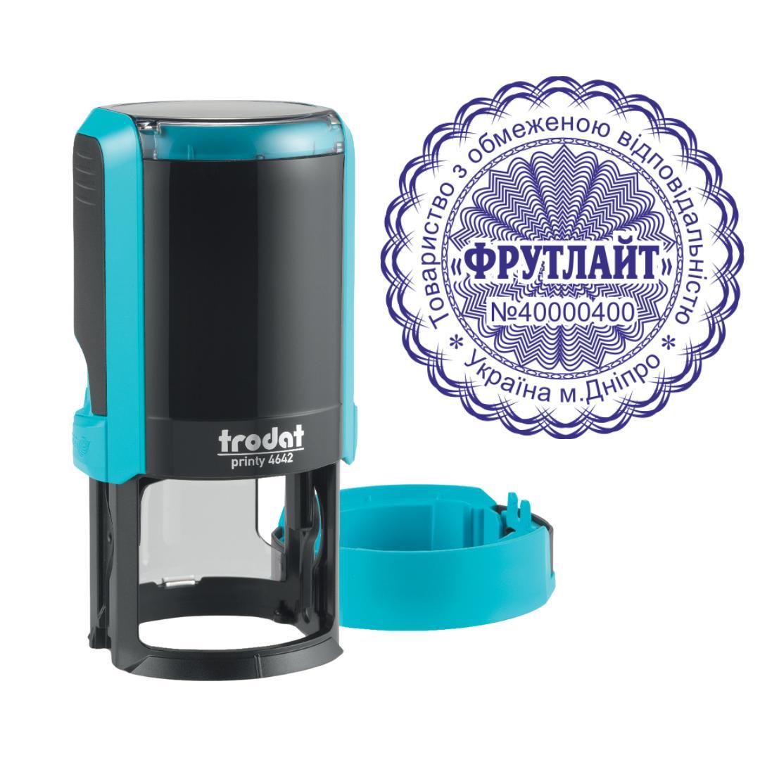 Печать ТОВ на автоматическом оснащении Trodat Printy 4642 с колпачком Бирюзовый (ООО21/4642/T)