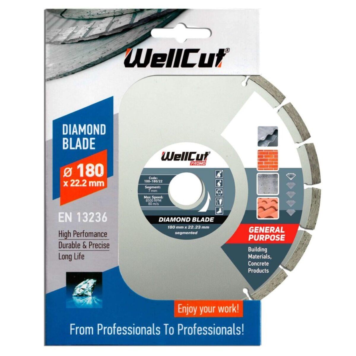 Алмазний диск сегментний WellCut Standard 180 мм 7х22,23 мм 25 шт. (435556)