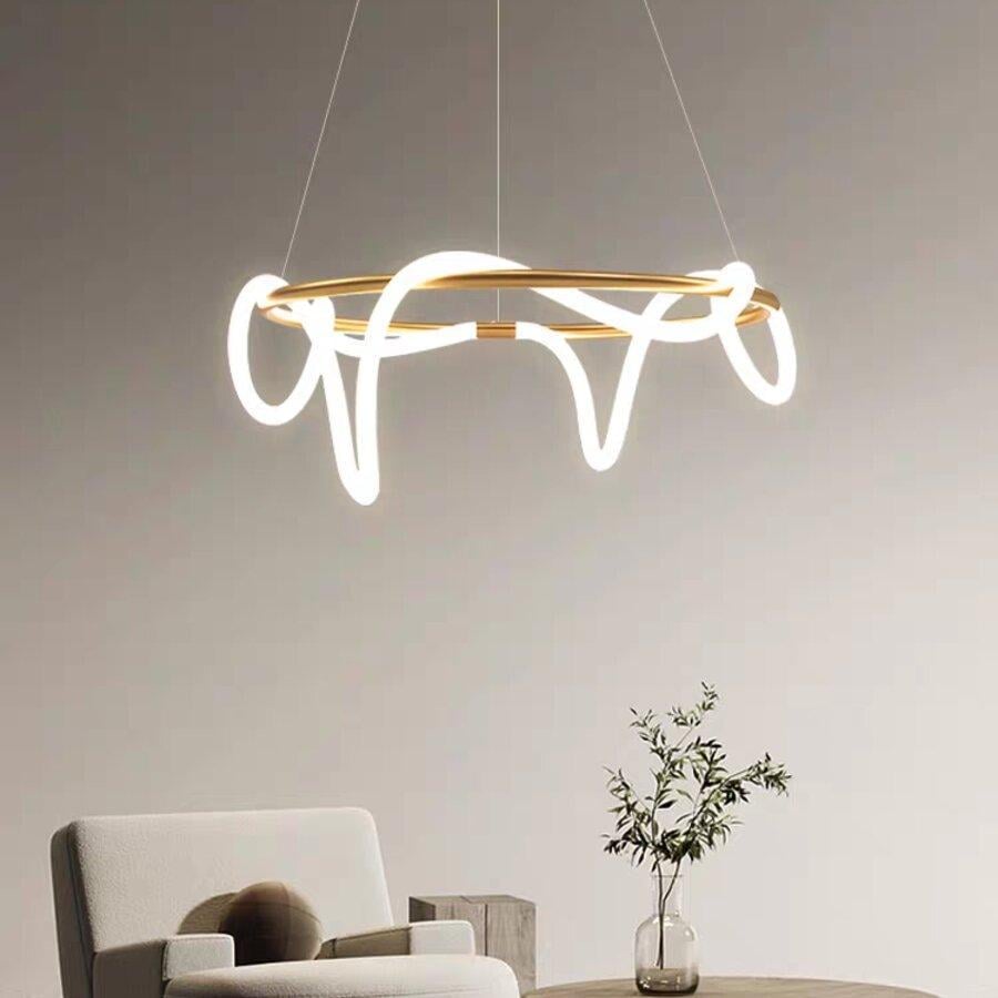 Люстра светодиодная Sirius с изогнутым рассеивателем 88W 3000K/4500K/6000K Медный (S5520-600 Copper)