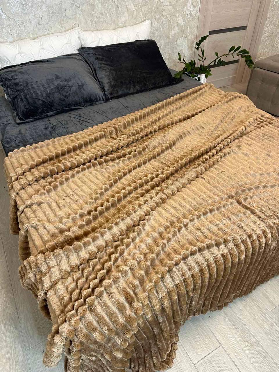 Плед шарпей пухнастий євро 200х230 см Коричневий (П4К-Am-sharp-008-06)