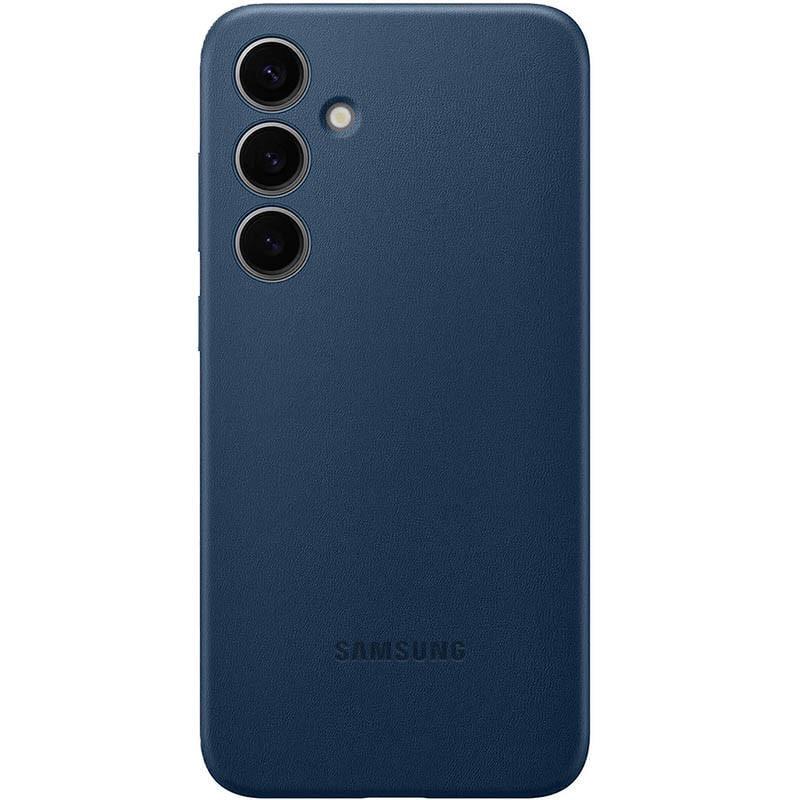 Противоударный кожаный чехол Leather Case (AAA) для Samsung Galaxy S24 Navy Blue