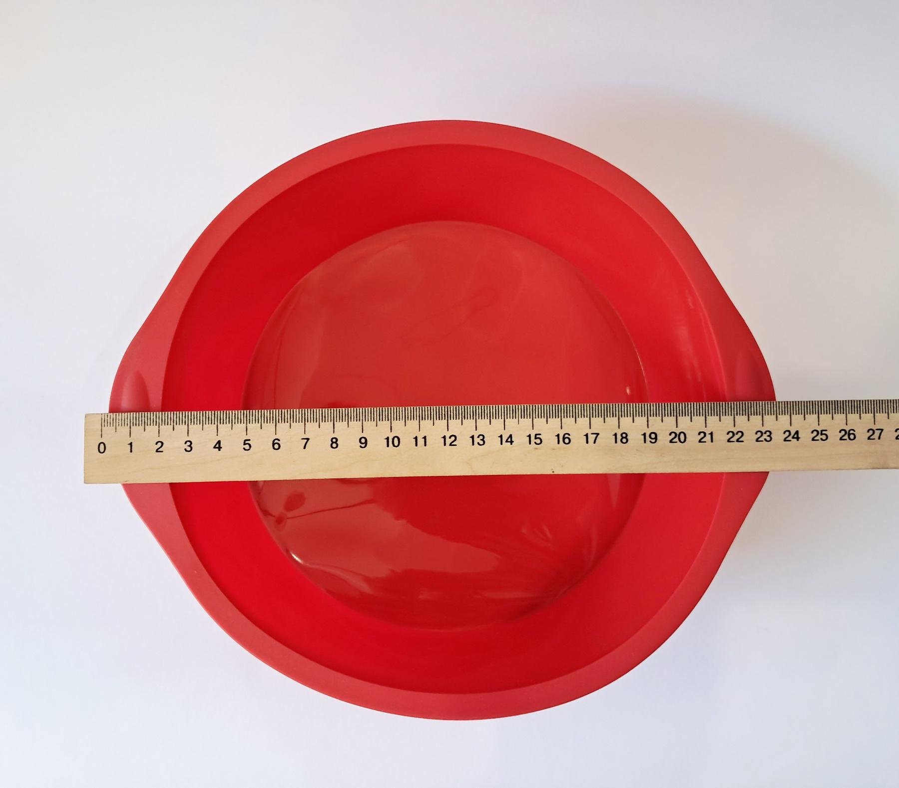 Силиконовая форма для пирогов и тортов круглая с ручками 20 см Красный (SAM-04281) - фото 7