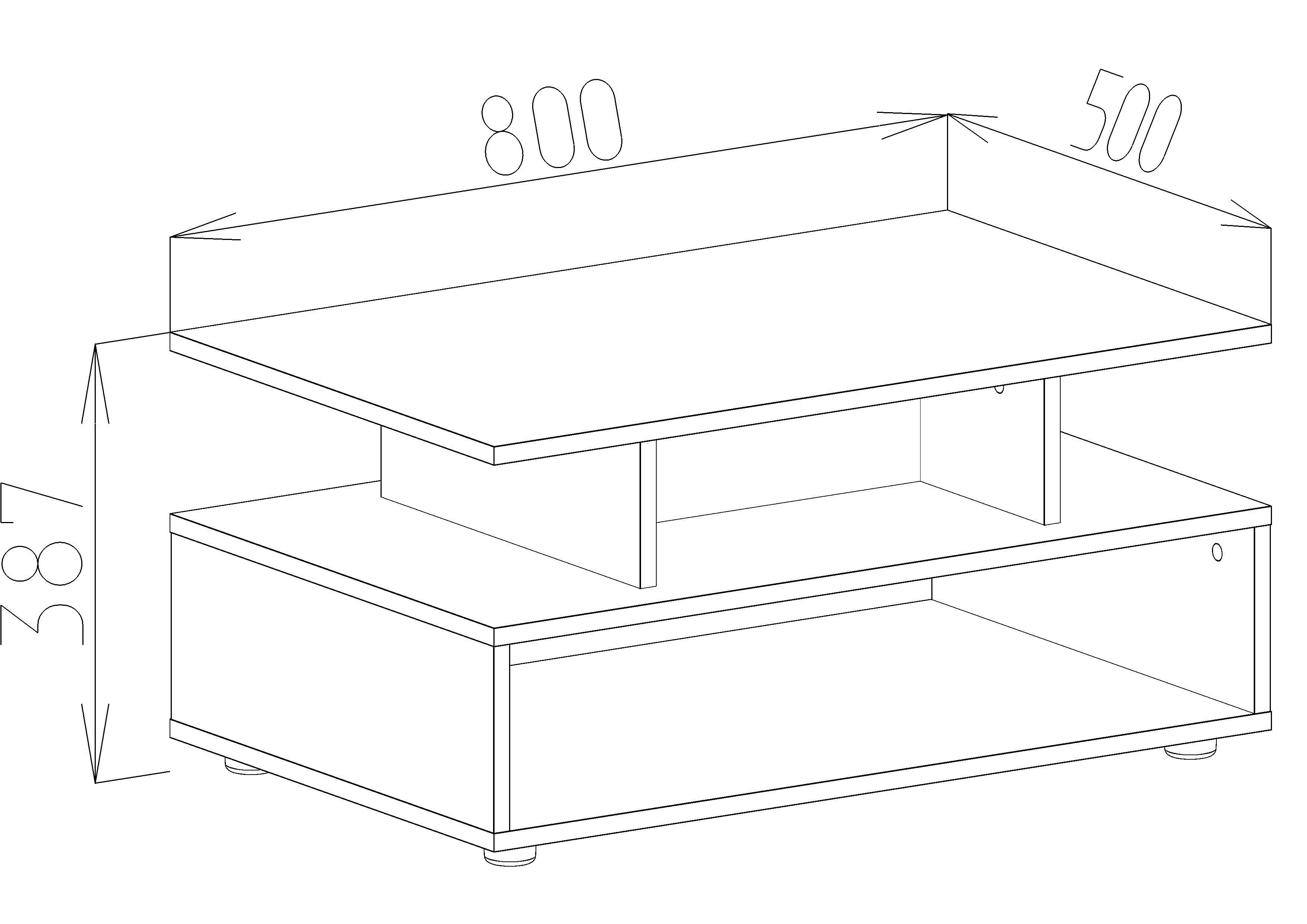 Стол журнальный MEBLIBUD AMANDA с полкой 80х50х38,7 см Белый - фото 4