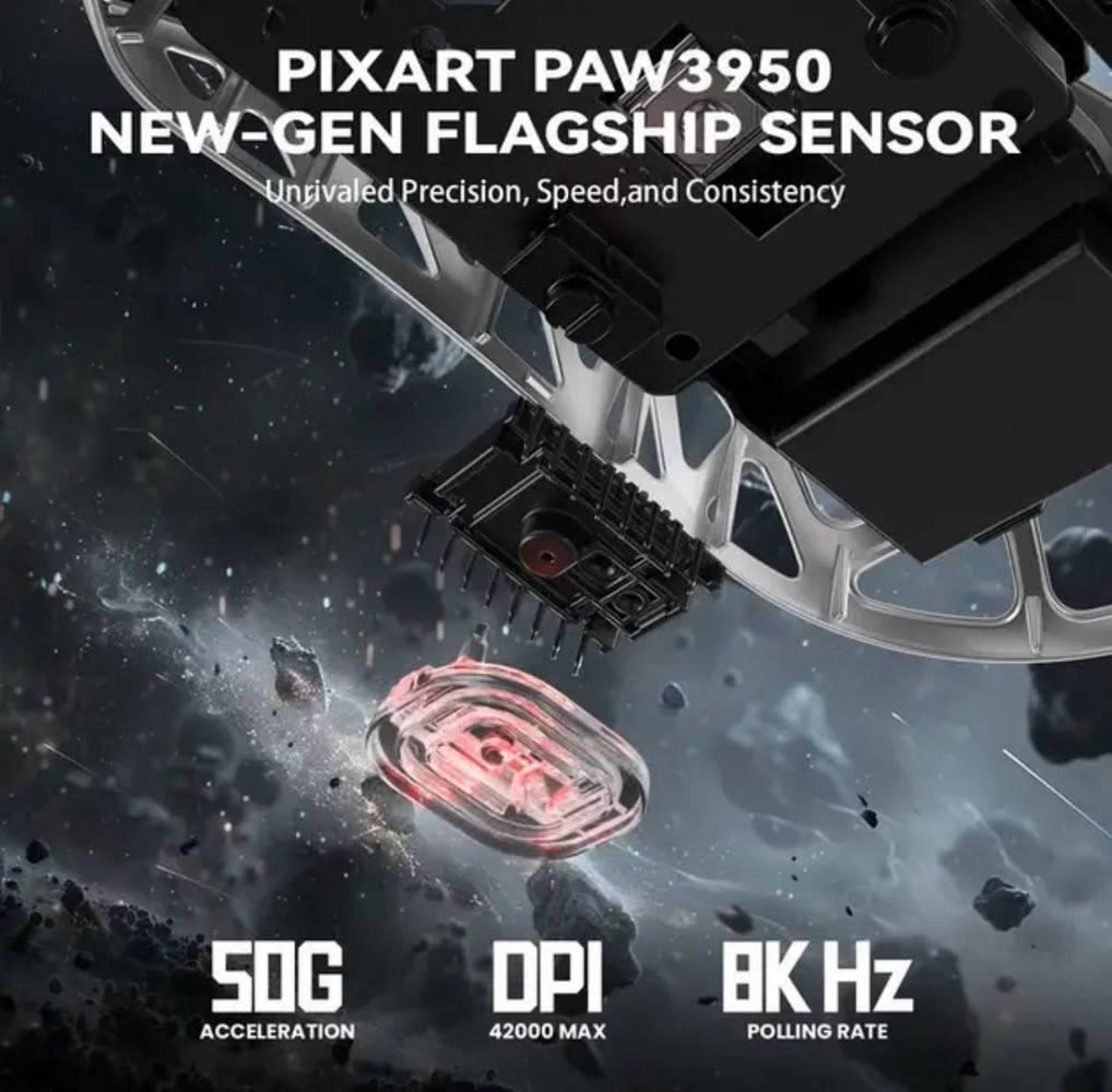 Мышка компьютерная Attack Shark R2 Magnesium 8K PAW3950 8000 Гц Black - фото 3