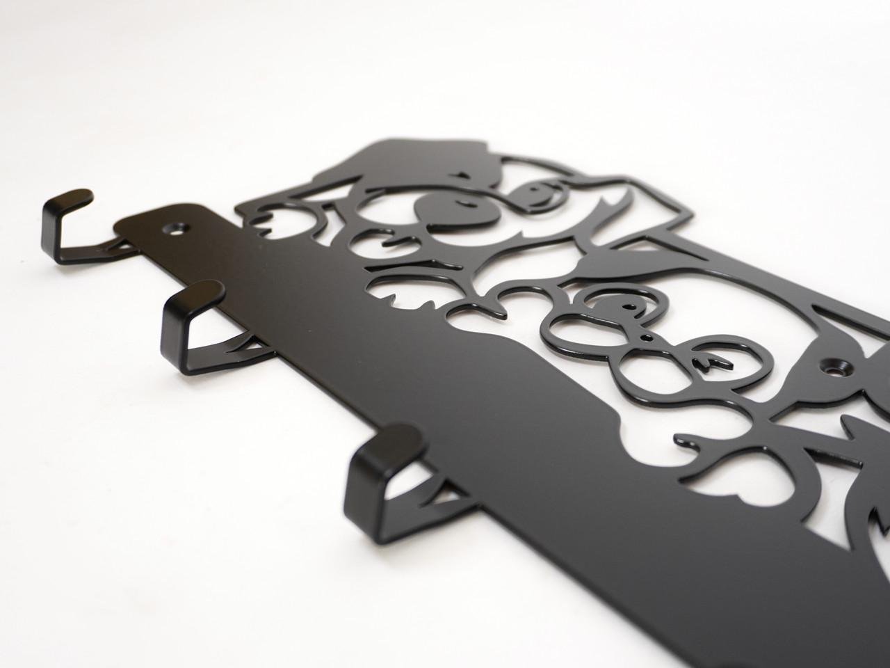 Вішалка для одягу та аксесуарів Песики 5 гачків ширина основи для гачків 40 см (2702256M) - фото 7