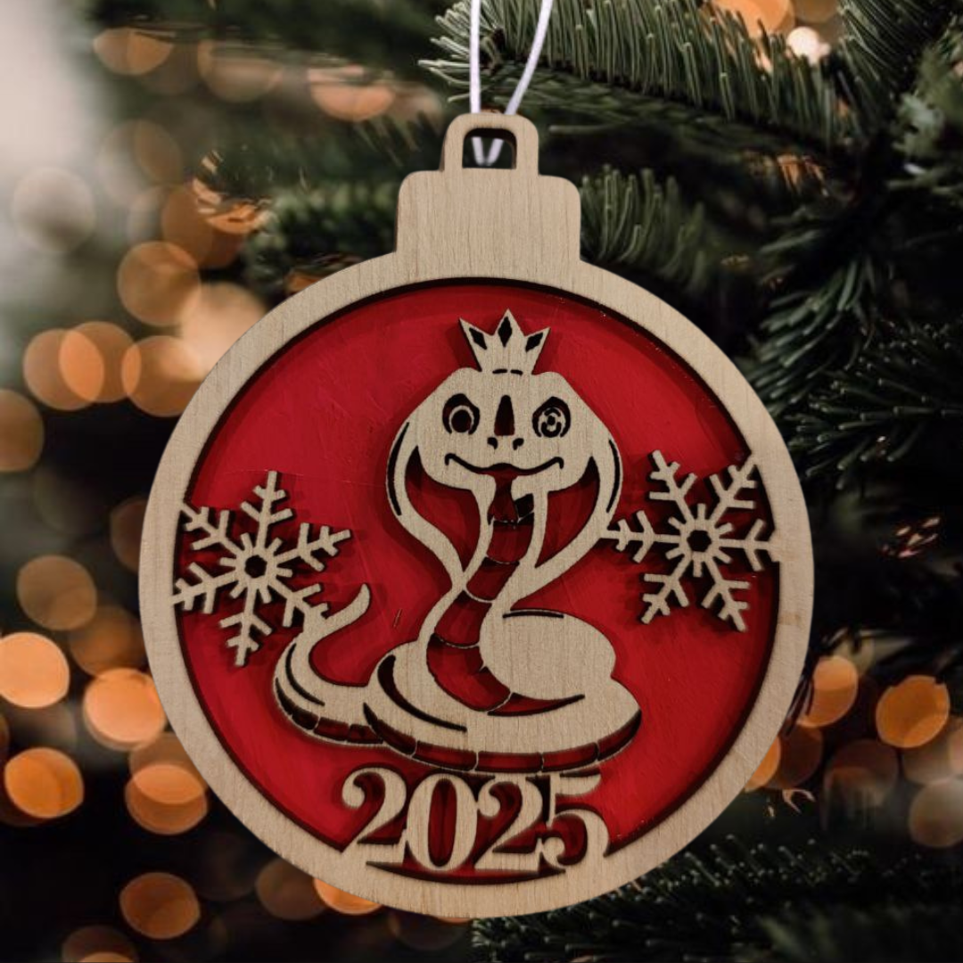 Елочная игрушка новогодняя деревянная с гравировкой Символ года Змея 2025 Крафт (60031) Елочная игрушка новогодняя деревянная с гравировкой Символ года Змея 2025 Крафт (60031)